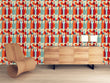 Load image into Gallery viewer, Eclectic retro colorful bar fabric peel and stick wallpaper
