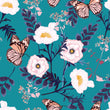 Load image into Gallery viewer, Butterfly Wallpaper, Botanical Wallpaper, Blue Floral Wallpaper, Cottage Wallpaper, Peel and Stick Wallpaper, Fabric Wallpaper
