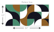 Load image into Gallery viewer, Blue and brown Mid-century modern fabric peel and stick wallpaper pattern size graphic
