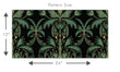 Load image into Gallery viewer, Dark moody Victorian Art Nouveau fabric peel and stick wallpaper pattern size

