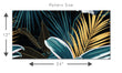 Load image into Gallery viewer, Dark botanical tropical palm leaves fabric peel and stick wallpaper pattern size graphic
