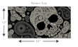 Load image into Gallery viewer, Black and white gothic skull fabric peel and stick wallpaper pattern size graphic
