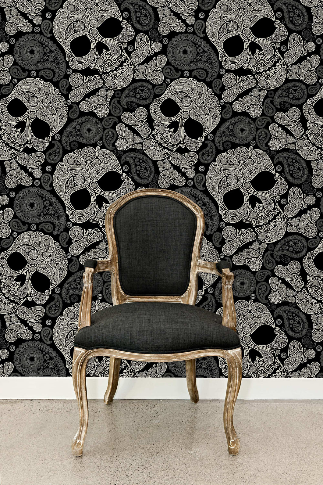 Skull Wallpaper, Gothic Wallpaper, Moody Wallpaper, Goth Wallpaper, Dark Wallpaper, Peel and Stick Wallpaper, Fabric Wallpaper