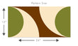 Load image into Gallery viewer, Green and brown vintage Mid-century Modern fabric peel and stick wallpaper pattern size
