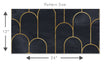 Load image into Gallery viewer, Moody dark Art Deco black and gold fabric peel and stick wallpaper pattern size graphic
