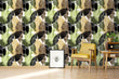 Load image into Gallery viewer, Earth tones vintage tropical palm Mid Century Modern fabric peel and stick wallpaper
