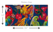 Load image into Gallery viewer, Bright eclectic tropical parrot fabric peel and stick wallpaper pattern size
