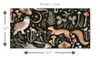Load image into Gallery viewer, Dark cottage core mushroom and forest animals fabric peel and stick wallpaper pattern size
