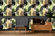Load image into Gallery viewer, Earth tones vintage tropical palm Mid Century Modern fabric peel and stick wallpaper
