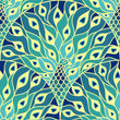 Load image into Gallery viewer, Vintage abstract blue Art Deco peacock fabric peel and stick wallpaper sample
