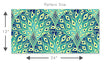 Load image into Gallery viewer, Vintage abstract blue Art Deco peacock fabric peel and stick wallpaper pattern size graphic
