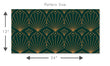 Load image into Gallery viewer, Black and gold antique Art Deco geometric fabric peel and stick wallpaper pattern size graphic
