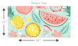 Load image into Gallery viewer, Tropical summer fruit fabric peel and stick wallpaper pattern size
