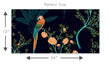 Load image into Gallery viewer, Black topical parrot Victorian Chinoiserie fabric peel and stick wallpaper pattern size

