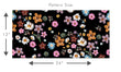 Load image into Gallery viewer, Dark flower garden fabric peel and stick wallpaper pattern size

