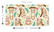 Load image into Gallery viewer, Cute tropical sloth kid&#39;s fabric peel and stick wallpaper pattern size graphic
