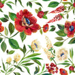 Load image into Gallery viewer, Vintage red flower garden fabric peel and stick wallpaper sample
