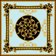 Load image into Gallery viewer, Gold and blue elegant Victorian antique fabric peel and stick wallpaper sample
