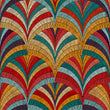 Load image into Gallery viewer, Colorful vintage Art Deco geometric fabric peel and stick wallpaper sample
