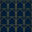 Load image into Gallery viewer, Blue and gold geometric antique Art Deco fabric peel and stick wallpaper sample
