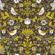 Load image into Gallery viewer, Victorian antique Art Nouveau bird garden fabric peel and stick wallpaper sample
