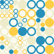 Load image into Gallery viewer, Vintage retro geometric blue and yellow fabric peel and stick wallpaper sample
