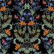 Load image into Gallery viewer, Victorian antique dark Art Nouveau damask fabric peel and stick wallpaper wallpaper sample
