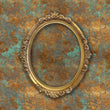 Load image into Gallery viewer, Blue and gold antique Victorian painted elegant fabric peel and stick wallpaper with gold mirror
