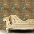 Load image into Gallery viewer, Blue and gold antique Victorian painted elegant fabric peel and stick with gold sofa
