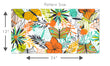 Load image into Gallery viewer, Orange and yellow vintage retro tropical butterfly garden fabric peel and stick wallpaper pattern size graphic
