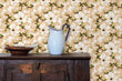 Load image into Gallery viewer, Victorian antique floral botanical fabric peel and stick wallpaper with cabinet, water pitcher and bowl
