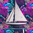 Load image into Gallery viewer, Sandwood Crescent Neon Tropical Nautical Peel and Stick Wallpaper
