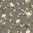 Load image into Gallery viewer, Victorian antique grey and pink botanical floral fabric peel and stick wallpaper sample
