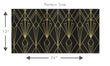 Load image into Gallery viewer, Black and gold geometric antique Art Deco fabric peel and stick wallpaper pattern size template
