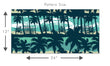 Load image into Gallery viewer, Blue coastal tropical palm trees fabric peel and stick wallpaper pattern size graphic
