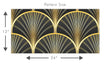 Load image into Gallery viewer, Black and gold geometric Art Deco fabric peel and stick wallpaper pattern size graphic
