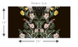 Load image into Gallery viewer, Black floral Chinoiserie antique Victorian fabric peel and stick wallpaper pattern size graphic
