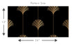 Load image into Gallery viewer, Black and gold vintage Art Deco geometric fabric peel and stick wallpaper pattern size graphic
