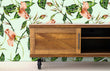Load image into Gallery viewer, Vintage antique botanical floral fabric peel and stick wallpaper with cabinet
