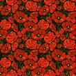 Load image into Gallery viewer, Black and red dark floral gothic fabric peel and stick wallpaper sample
