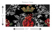 Load image into Gallery viewer, Victorian gothic fairytale queen of hearts fabric peel and stick wallpaper pattern size graphic

