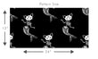 Load image into Gallery viewer, Black gothic skeleton mermaid cat fabric peel and stick wallpaper pattern size graphic
