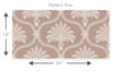 Load image into Gallery viewer, Pink Victorian antique damask fabric peel and stick wallpaper pattern size graphic
