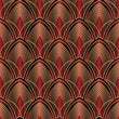 Load image into Gallery viewer, Vintage Art Decor geometric red and gold fabric peel and stick wallpaper sample
