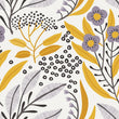 Load image into Gallery viewer, Yellow and grey botanical floral fabric peel and stick wallpaper sample
