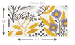 Load image into Gallery viewer, Yellow and grey botanical floral fabric peel and stick wallpaper pattern size graphic

