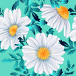 Load image into Gallery viewer, Blue and white floral daisy cottage fabric peel and stick wallpaper sample

