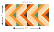 Load image into Gallery viewer, Bold orange and blue geometric retro vintage fabric peel and stick wallpaper pattern size template graphic
