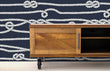 Load image into Gallery viewer, Blue and white nautical rope and knots fabric peel and stick wallpaper with cabinet

