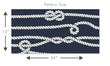 Load image into Gallery viewer, Blue and white nautical rope and knots fabric peel and stick wallpaper pattern size graphic
